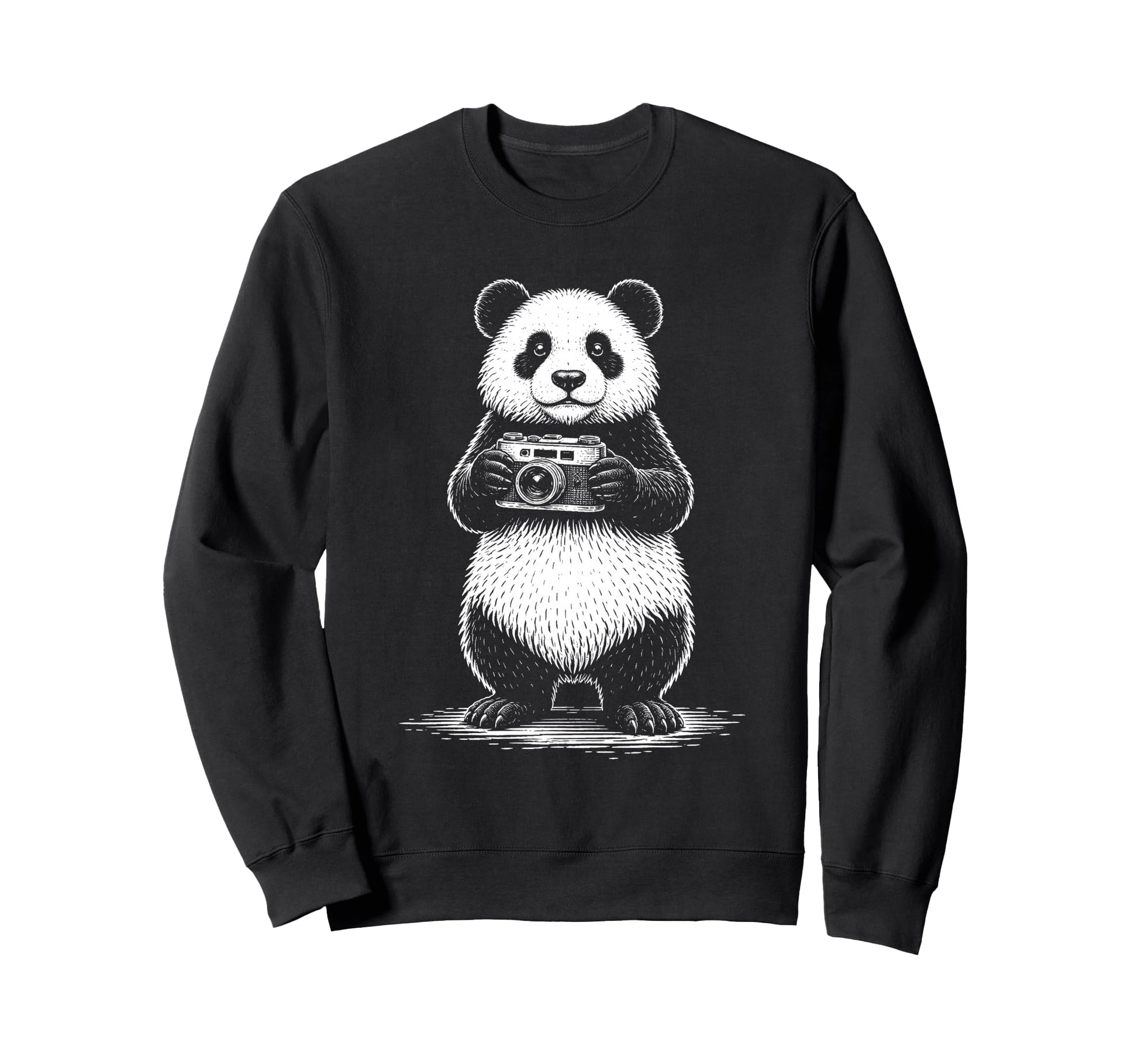 Panda Photographer Camera Sweatshirt - Fun Novelty Design for Adults - T-Shirt, Sweatshirt, Hoodie
