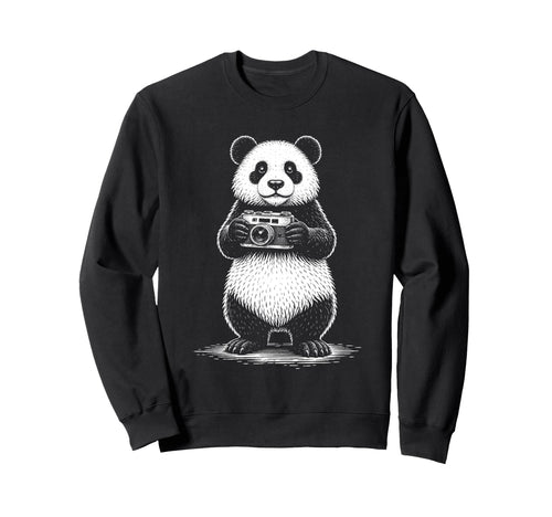 Panda Photographer Camera Sweatshirt - Fun Novelty Design for Adults - T-Shirt, Sweatshirt, Hoodie