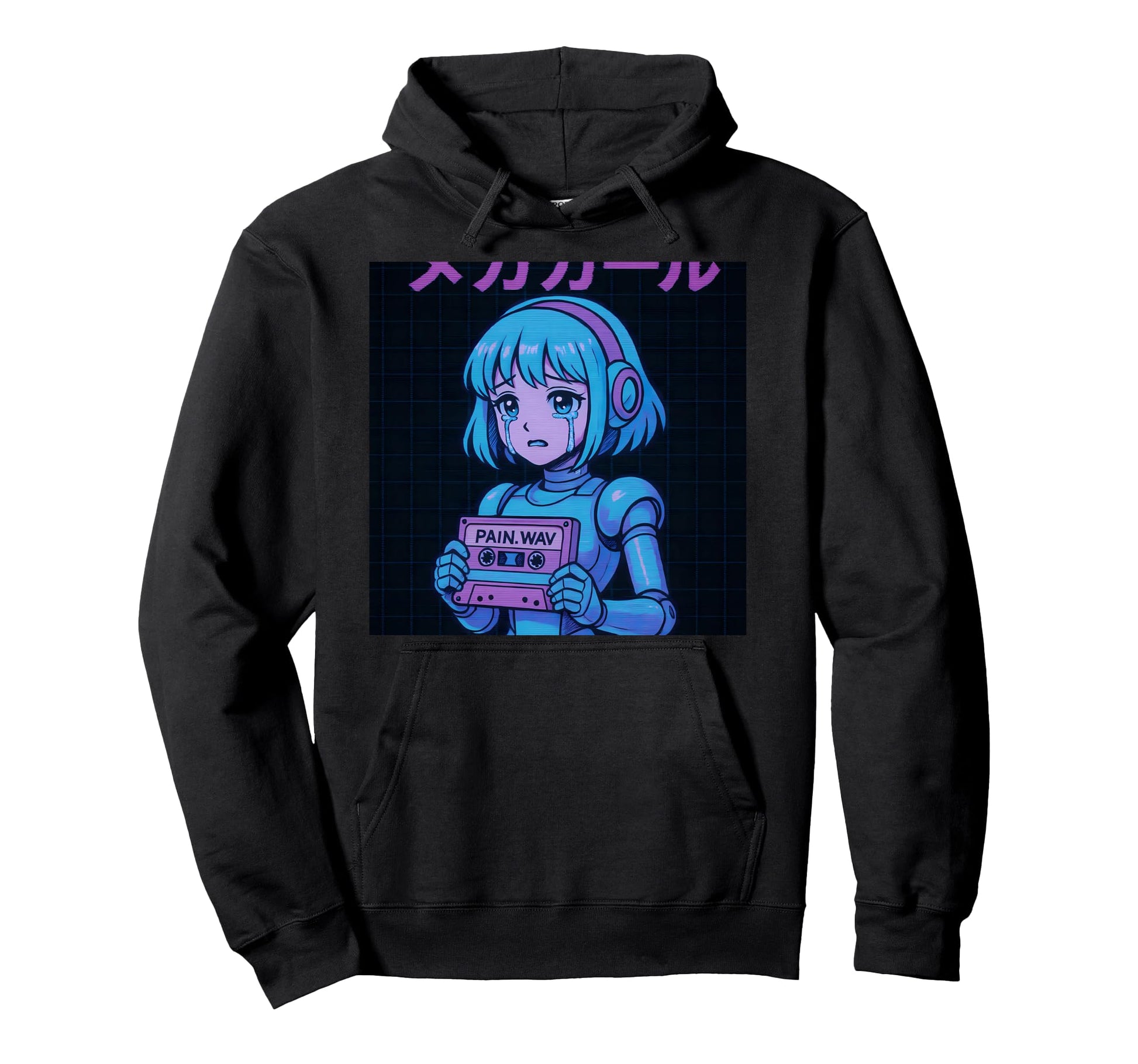 Vaporwave Anime Cassette Tape Japanese Hoodie - Streetwear Style Men Women - T-Shirt, Sweatshirt, Hoodie