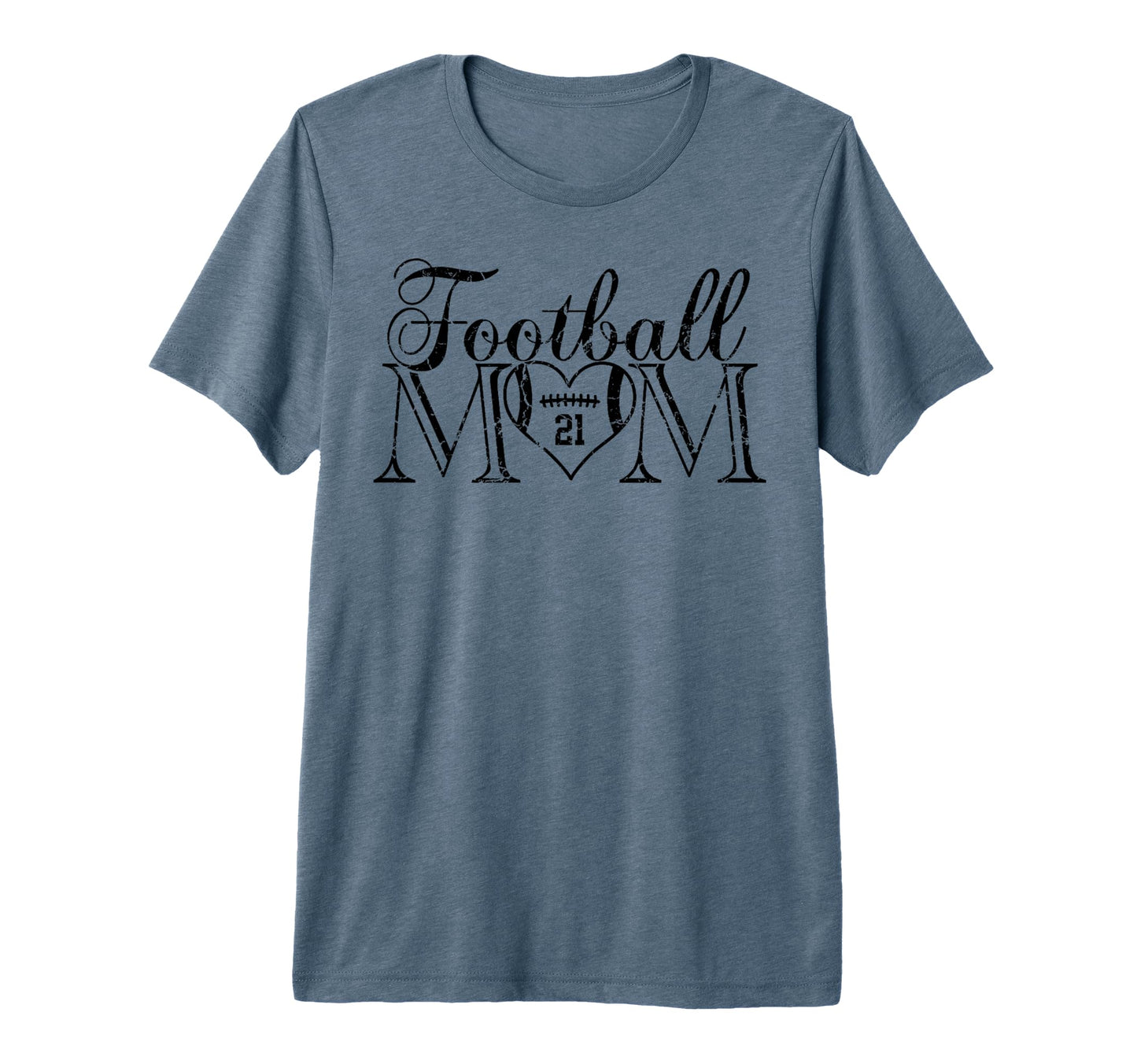 Football Mom Black Number 21 Jersey T-Shirt - Custom Art Print for Adults - T-Shirt, Sweatshirt, Hoodie