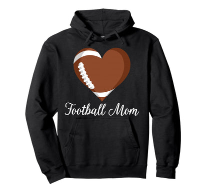 Football Mom Heart Football Funny Football Hoodie - Graphic Print Unisex - T-Shirt, Sweatshirt, Hoodie
