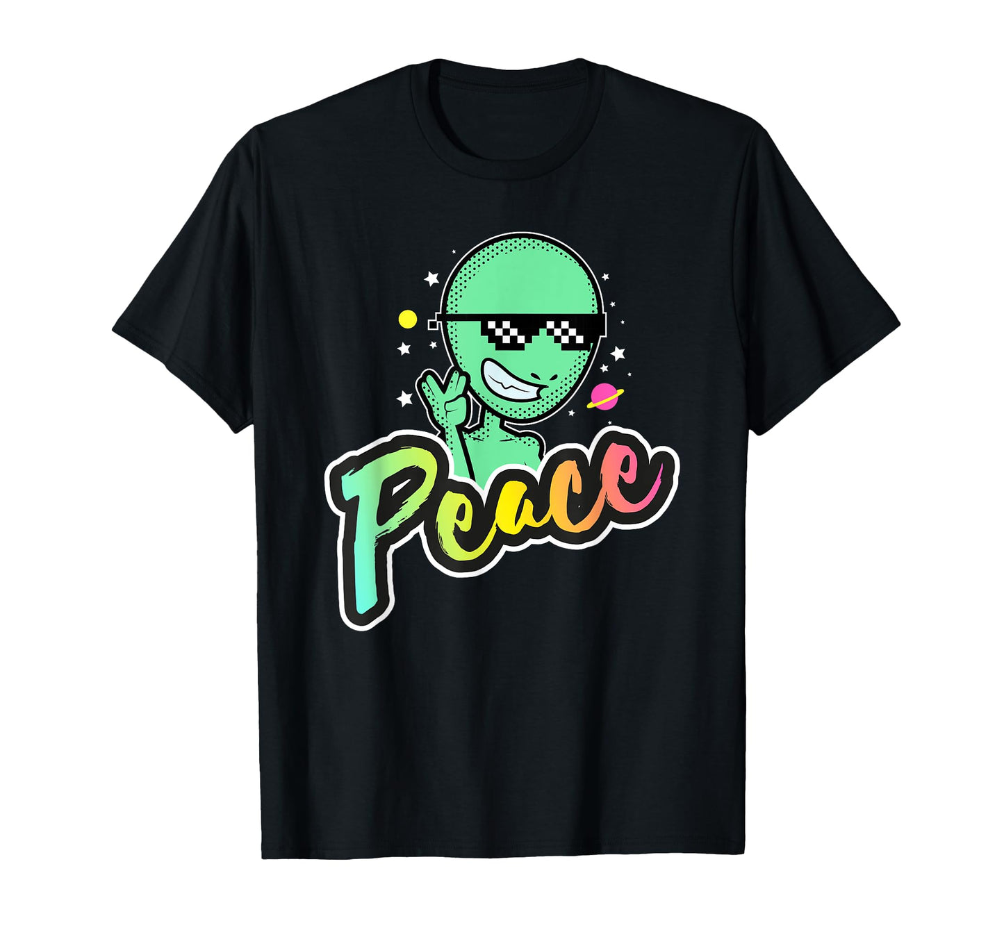Peace Love Shirts Funny Alien Peace T-Shirt - Minimalist Print for Adults - T-Shirt, Sweatshirt, Hoodie