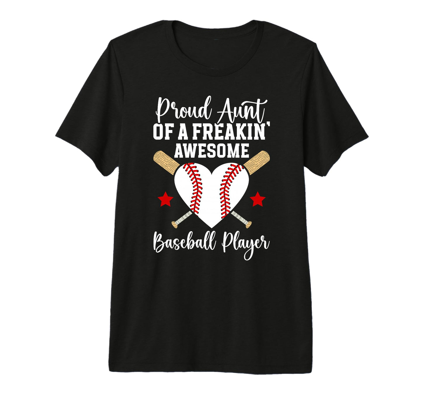 Proud Aunt Baseball Player Aunt T-Shirt - Trendy Graphic for Adults - T-Shirt, Sweatshirt, Hoodie