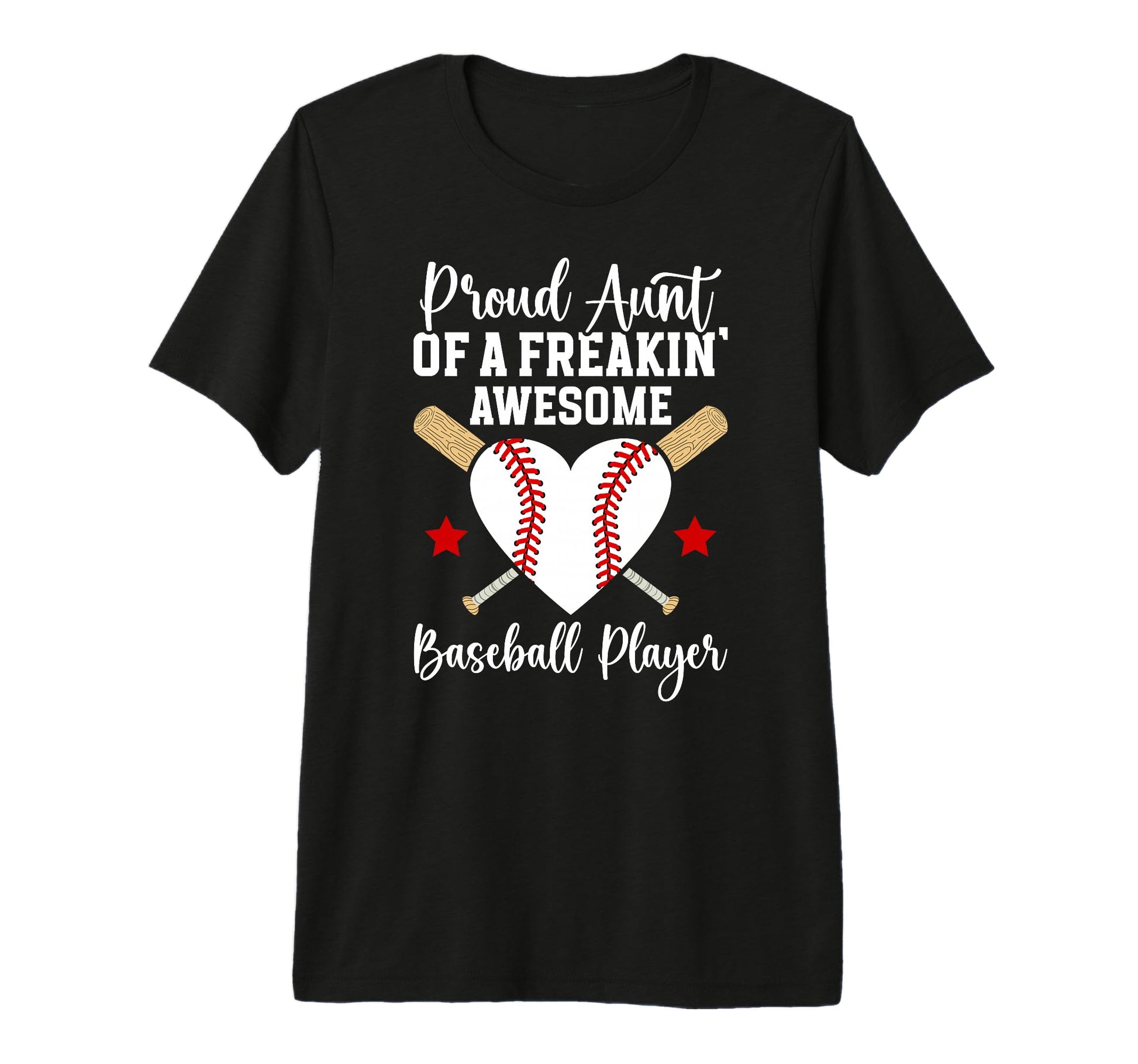 Proud Aunt Baseball Player Aunt T-Shirt - Trendy Graphic for Adults - T-Shirt, Sweatshirt, Hoodie