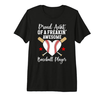 Proud Aunt Baseball Player Aunt T-Shirt - Trendy Graphic for Adults - T-Shirt, Sweatshirt, Hoodie