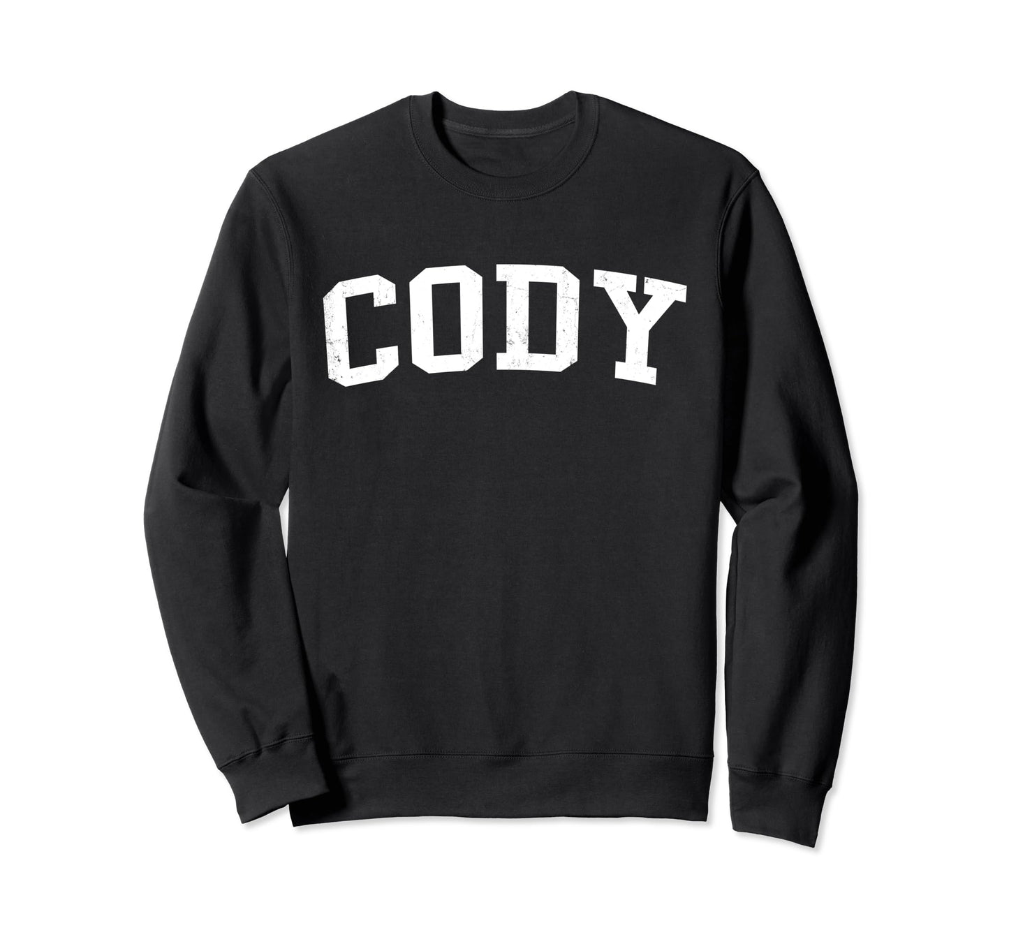 Cody Wy Distressed White Varsity Sweatshirt - Streetwear Style Men Women - T-Shirt, Sweatshirt, Hoodie