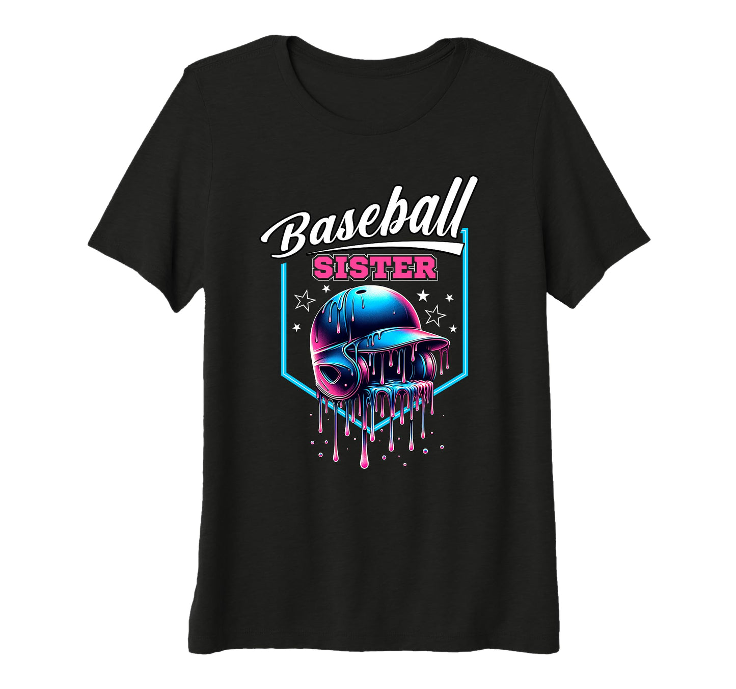 Baseball Sister Ice Cream Drip T-Shirt - Novelty Apparel for Adults - T-Shirt, Sweatshirt, Hoodie