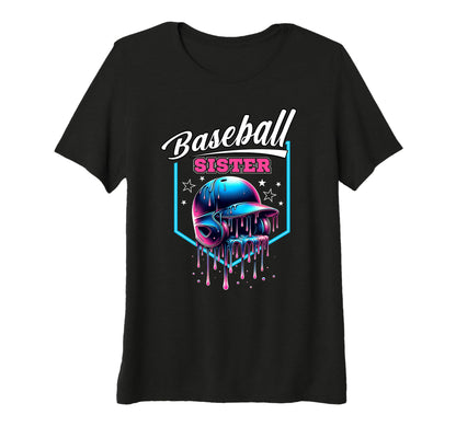 Baseball Sister Baseball Drip Ice Cream T-Shirt - Custom Art Print Unisex - T-Shirt, Sweatshirt, Hoodie