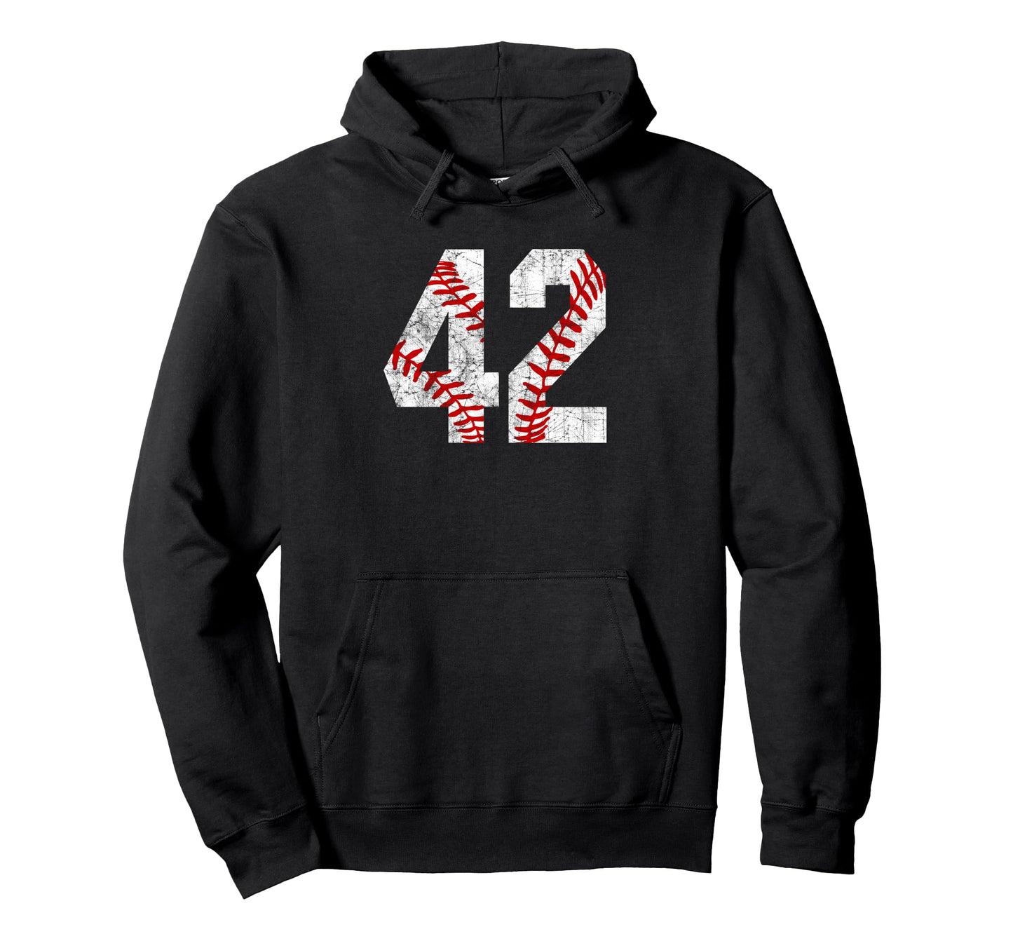 Distressed Baseball Number 42 Jersey Hoodie - Custom Art Print Men Women - T-Shirt, Sweatshirt, Hoodie