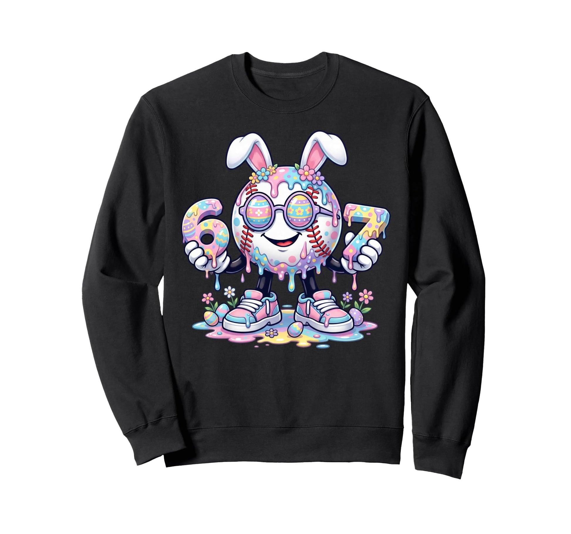 67 Easter Bunny Pastel Drip Sweatshirt - Fun Novelty Design for Adults - T-Shirt, Sweatshirt, Hoodie