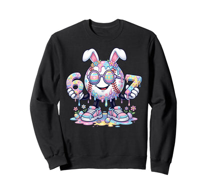 67 Easter Bunny Pastel Drip Sweatshirt - Fun Novelty Design for Adults - T-Shirt, Sweatshirt, Hoodie