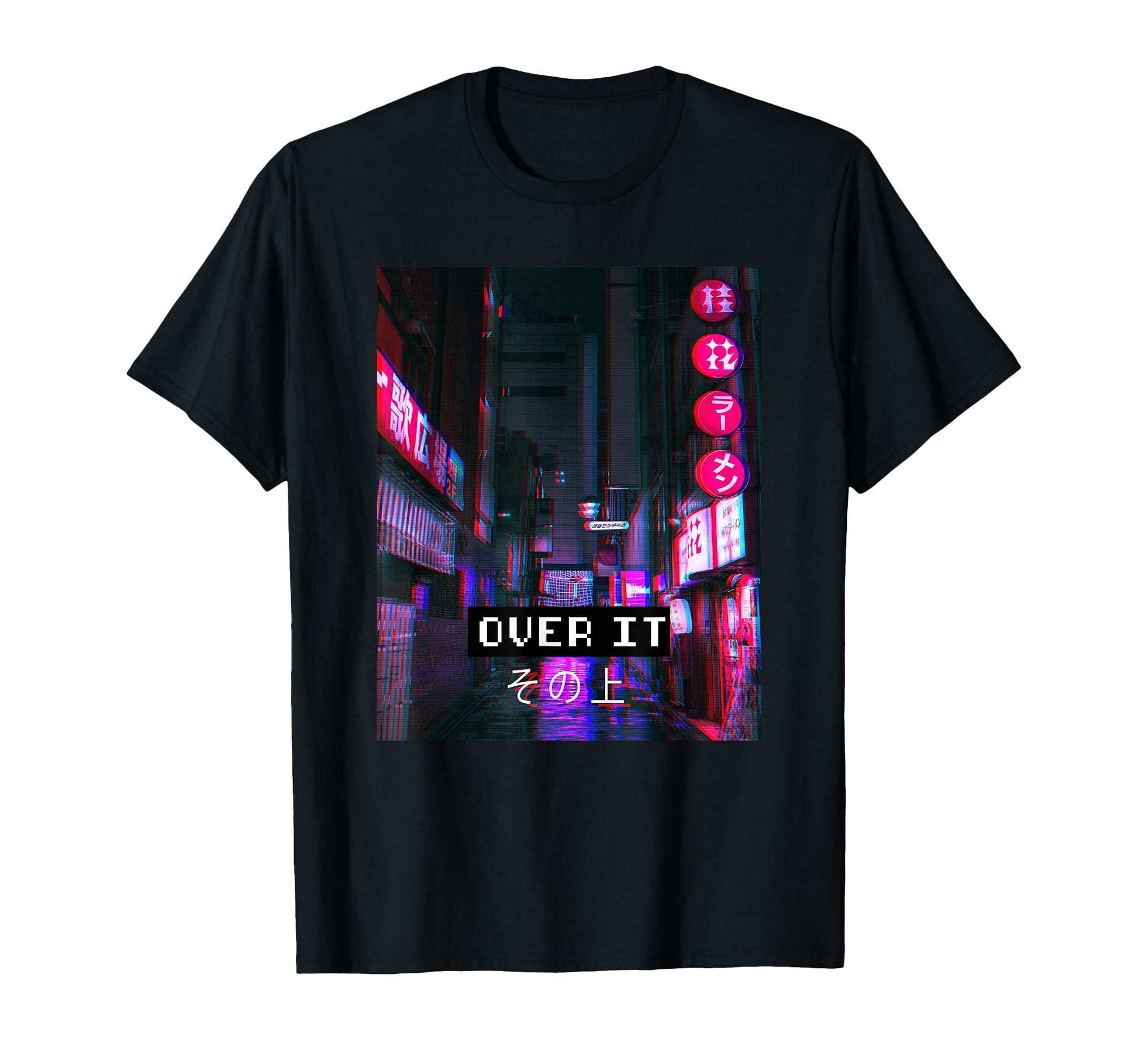 Over It Vaporwave Aesthetic Japan T-Shirt - Fun Novelty Design for Adults - T-Shirt, Sweatshirt, Hoodie