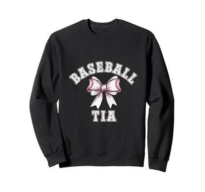 Coquette Baseball Tia Bow Game Sweatshirt - Aesthetic Graphic for Adults - T-Shirt, Sweatshirt, Hoodie