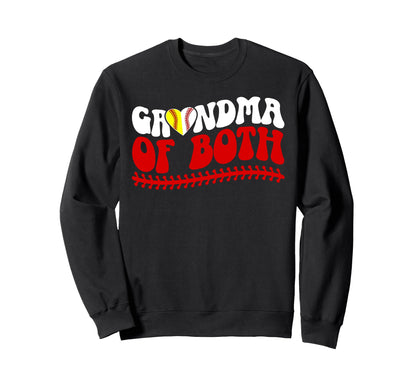 Grandma Both Groovy Baseball Sweatshirt - Trendy Graphic Men Women - T-Shirt, Sweatshirt, Hoodie