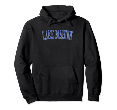 Lake Marion Distressed Blue Varsity Hoodie - Casual Everyday Wear Men Women - T-Shirt, Sweatshirt, Hoodie