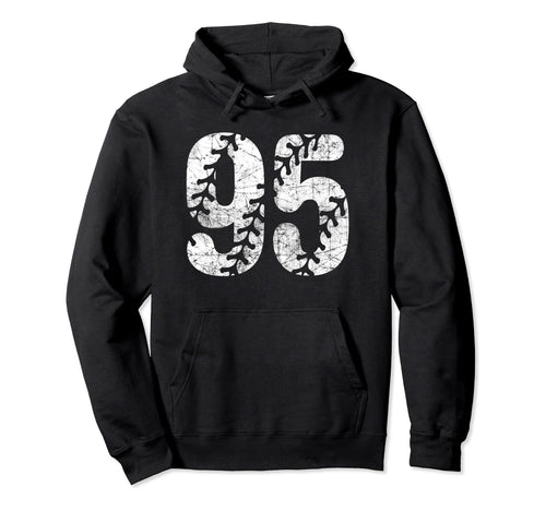Baseball Softball Mom 95 Number 95 Hoodie - Casual Everyday Wear Men Women - T-Shirt, Sweatshirt, Hoodie