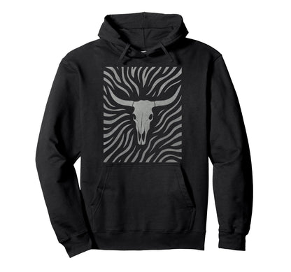 Cow Skull Western Boho Country Hoodie - Streetwear Style for Adults - T-Shirt, Sweatshirt, Hoodie