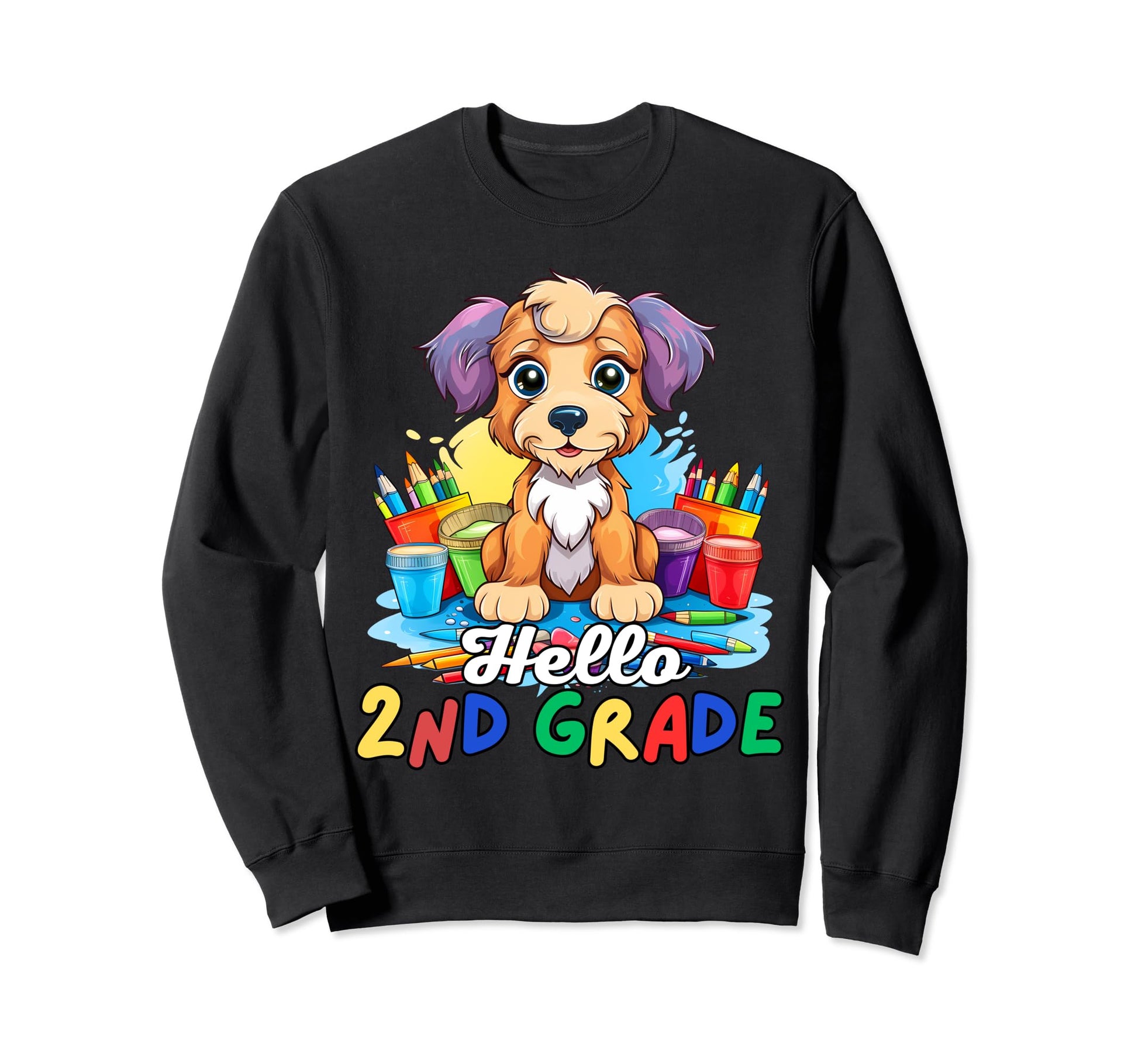 Hello 2Nd Grade Back To School Sweatshirt - Custom Art Print Men Women - T-Shirt, Sweatshirt, Hoodie