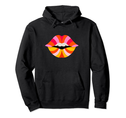 Lips Pride Day Hippie Rainbow Happy Pride Hoodie - Graphic Print Unisex - T-Shirt, Sweatshirt, Hoodie