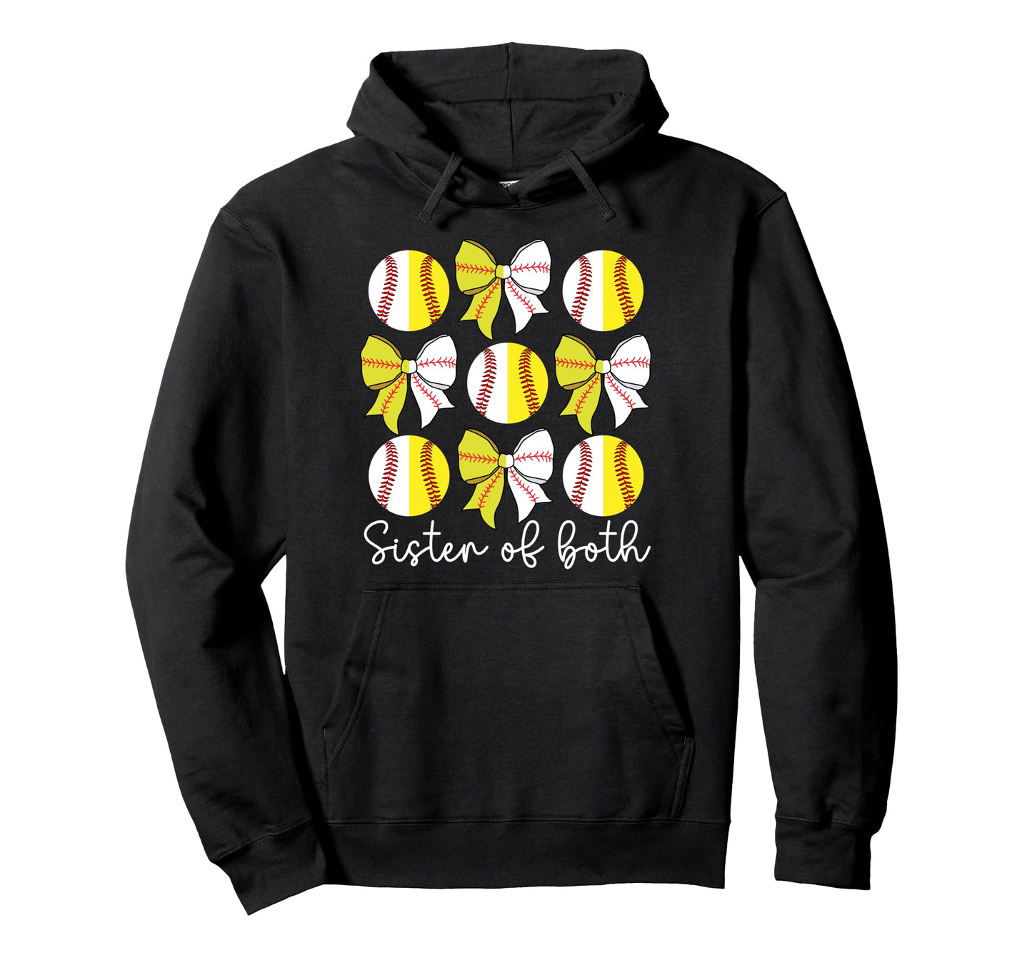 Sister Both Coquette Baseball Softball Hoodie - Fun Novelty Design Unisex - T-Shirt, Sweatshirt, Hoodie