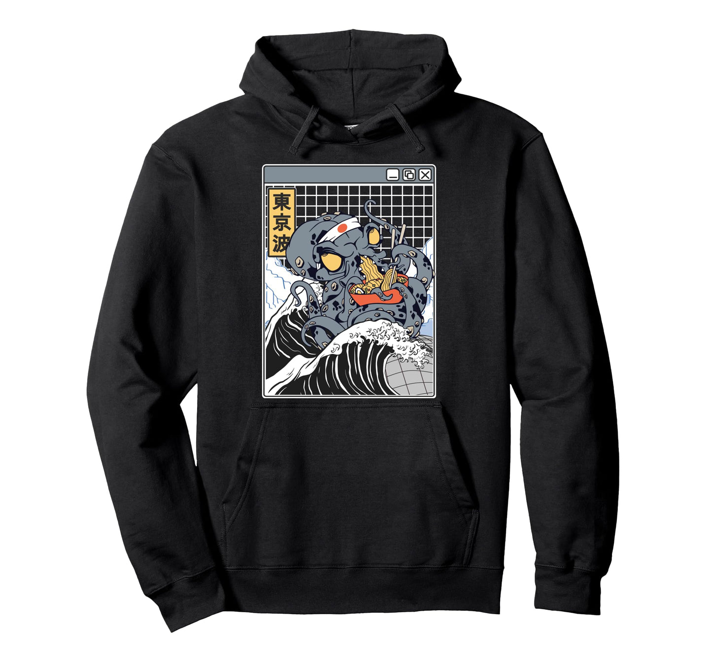 Kanagawa Wave Octopus Anime Hoodie - Casual Everyday Wear for Adults - T-Shirt, Sweatshirt, Hoodie