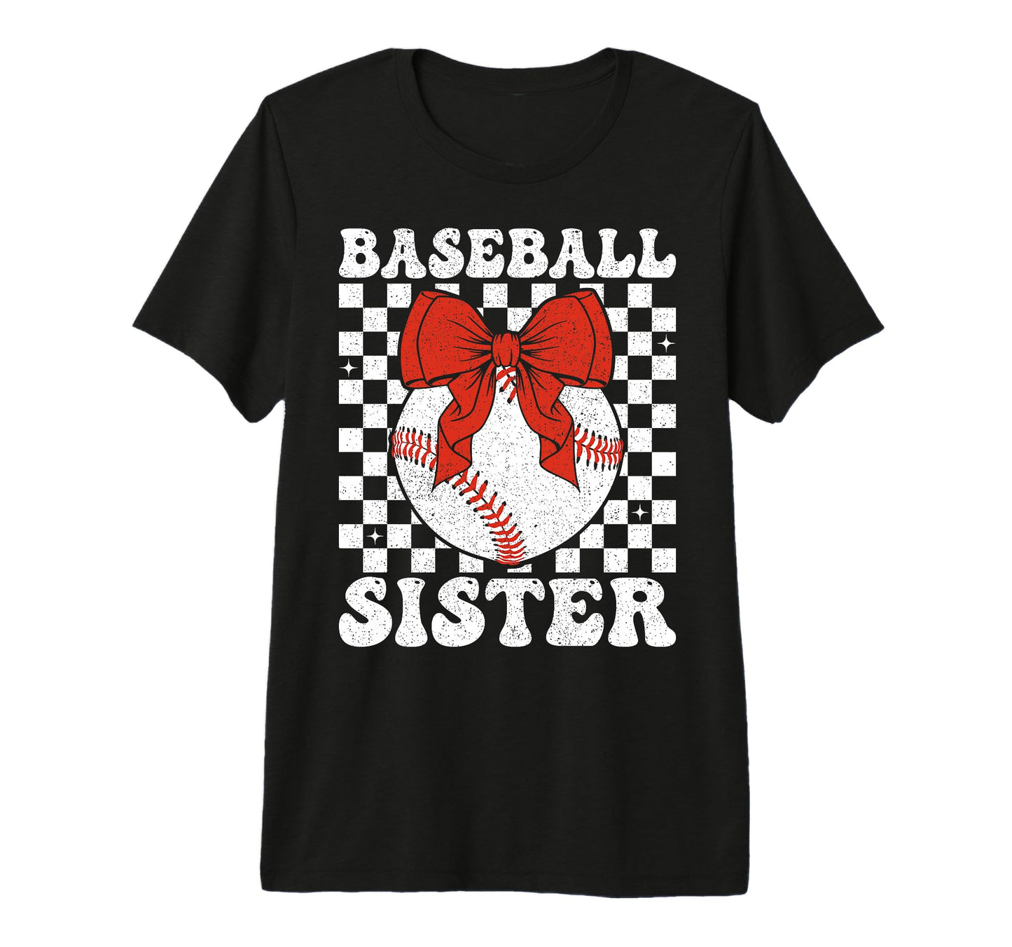 Baseball Sister Coquette Bow Sport Lovers T-Shirt - Graphic Print Unisex - T-Shirt, Sweatshirt, Hoodie