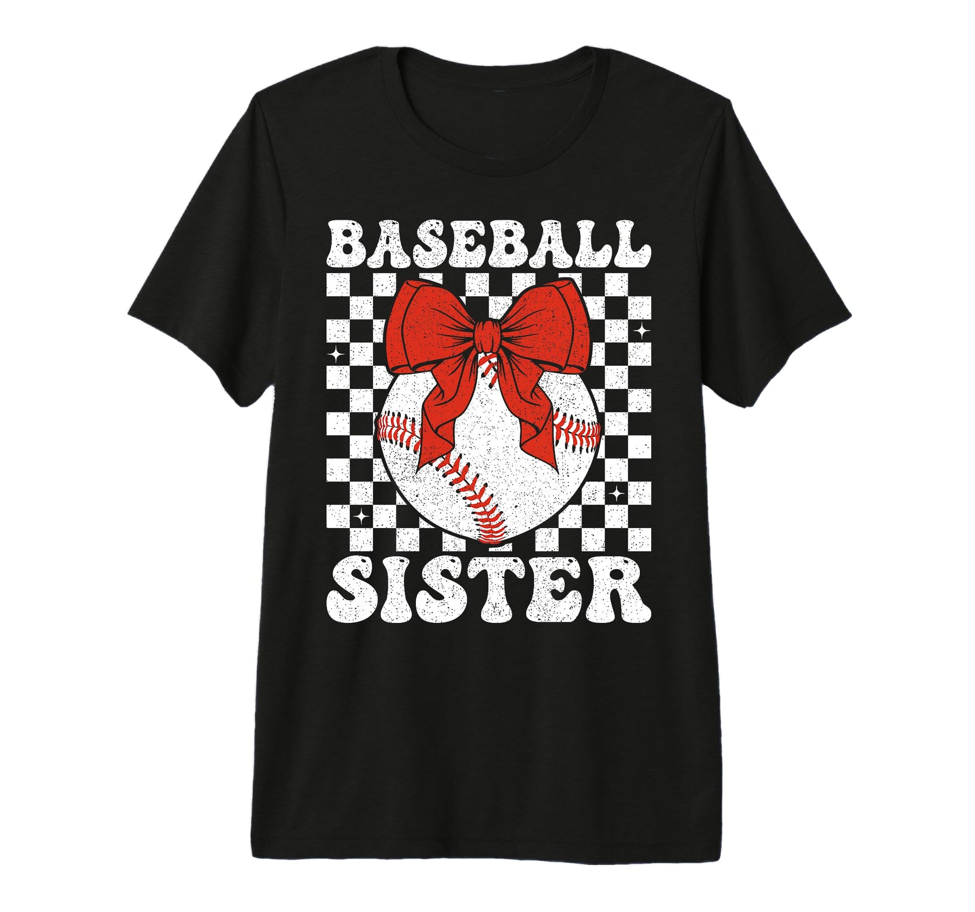 Baseball Sister Coquette Bow Sport Lovers T-Shirt - Graphic Print Unisex - T-Shirt, Sweatshirt, Hoodie