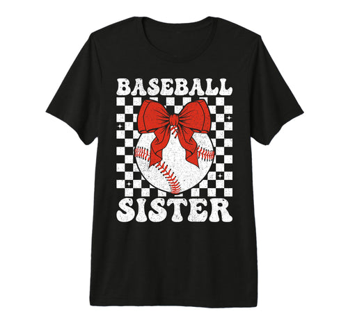 Baseball Sister Coquette Bow Sport Lovers T-Shirt - Graphic Print Unisex - T-Shirt, Sweatshirt, Hoodie