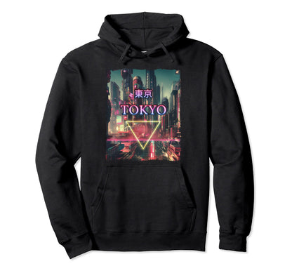 Tokyo City Vaporwave Cyberpunks Hoodie - Fun Novelty Design Unisex - T-Shirt, Sweatshirt, Hoodie