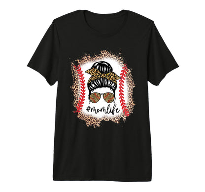 Mom Life Baseball Mom Messy Bun T-Shirt - Aesthetic Graphic Men Women - T-Shirt, Sweatshirt, Hoodie