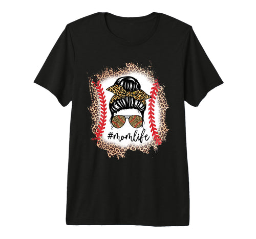 Mom Life Baseball Mom Messy Bun T-Shirt - Aesthetic Graphic Men Women - T-Shirt, Sweatshirt, Hoodie