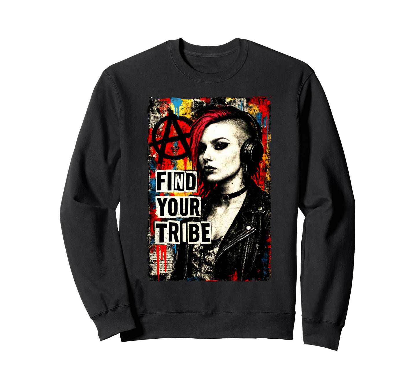 Punk 90S Grunge Urban Street Art Sweatshirt - Trendy Graphic for Adults - T-Shirt, Sweatshirt, Hoodie