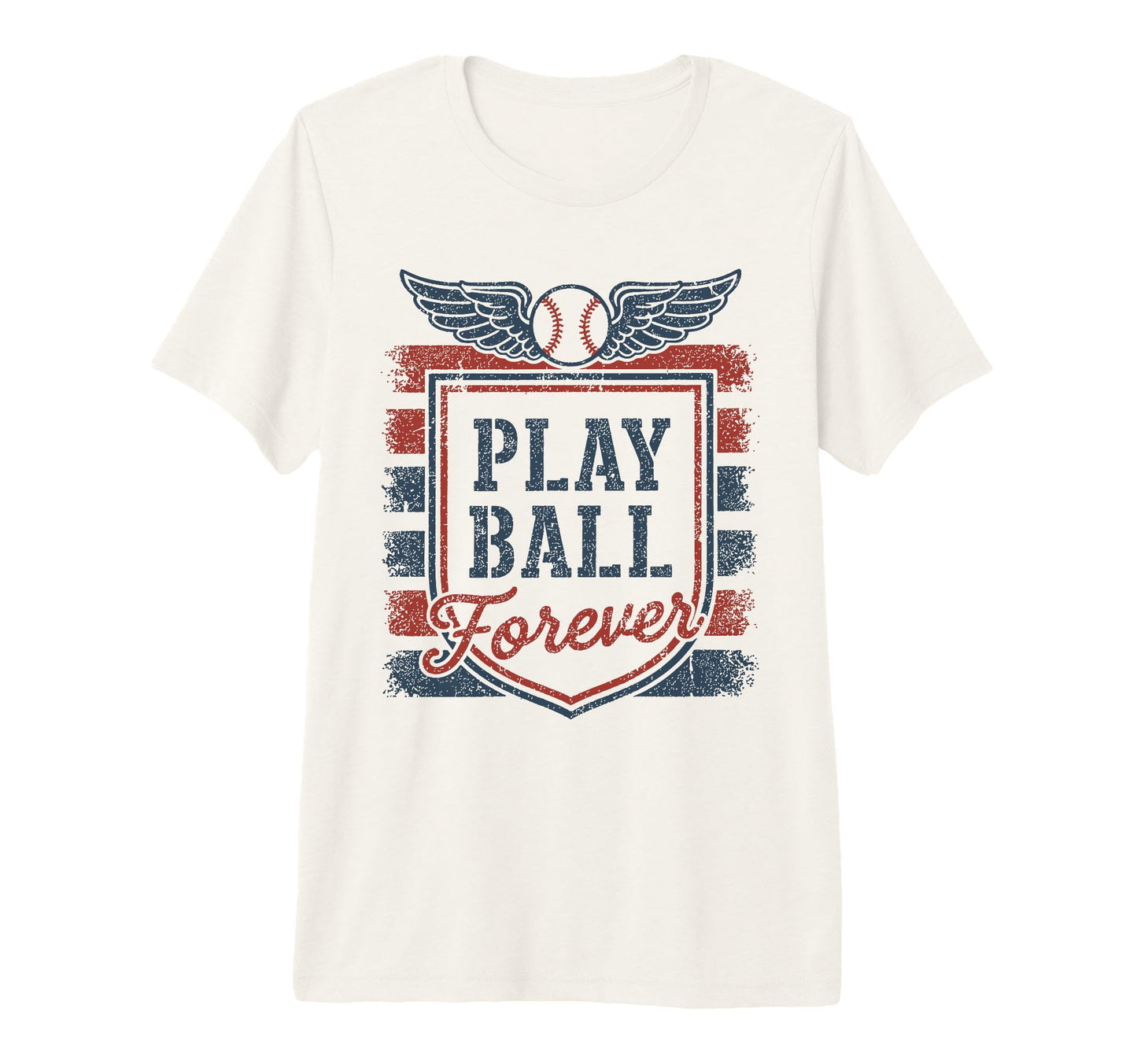 Play Ball Forever Baseball Fan Player T-Shirt - Custom Art Print Men Women - T-Shirt, Sweatshirt, Hoodie