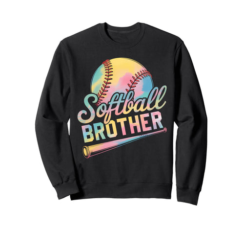 Softball Brother Tie Dye Grandma Sweatshirt - Graphic Print for Adults - T-Shirt, Sweatshirt, Hoodie