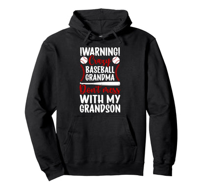 Crazy Baseball Grandma Baseball Player Hoodie - Minimalist Print Unisex - T-Shirt, Sweatshirt, Hoodie