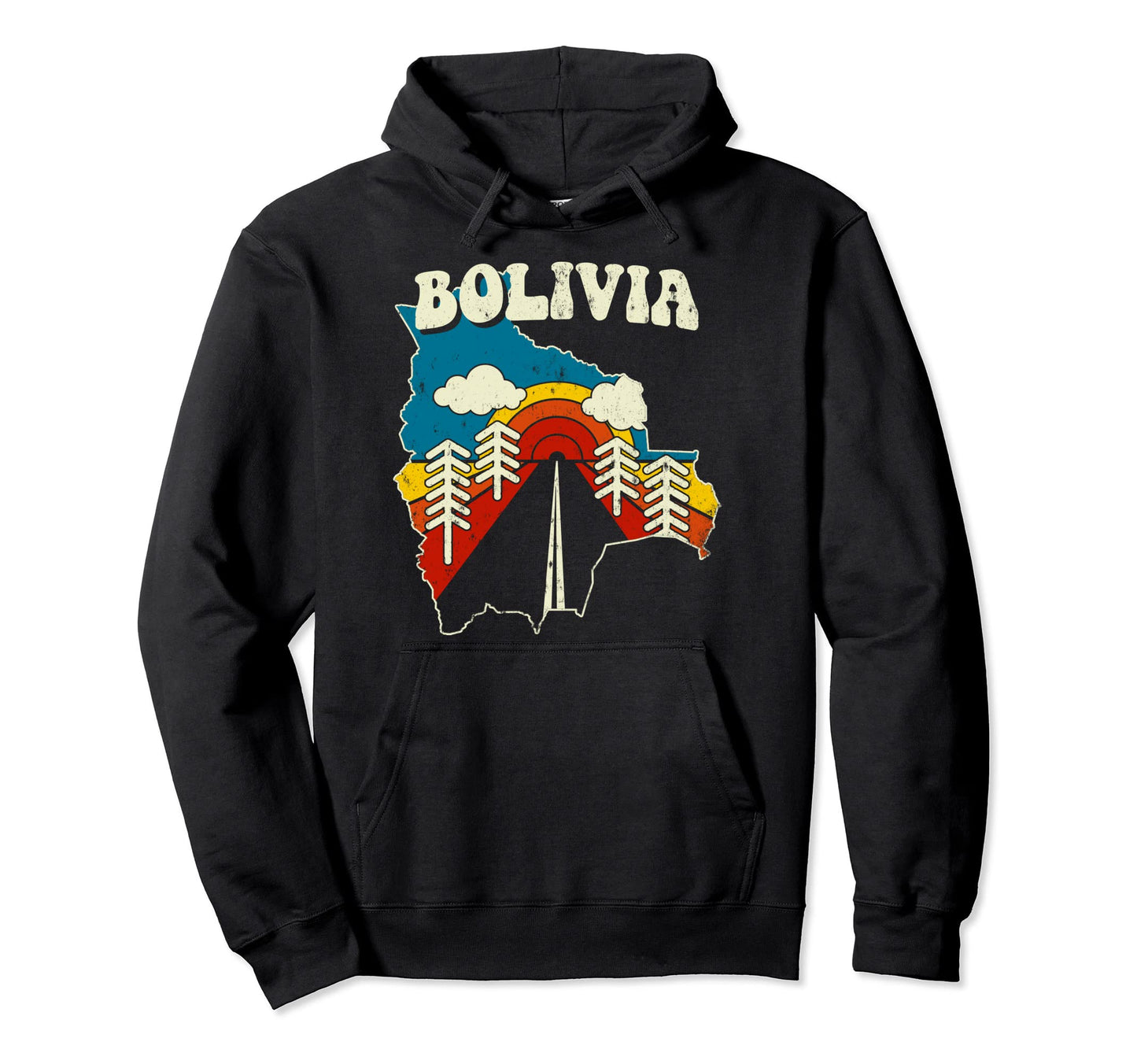Bolivia Bolivian Country Rainbow 70S Hoodie - Aesthetic Graphic Men Women - T-Shirt, Sweatshirt, Hoodie