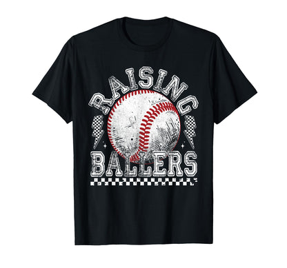 Raising Ballers Funny Mom Baseball T-Shirt - Trendy Graphic Men Women - T-Shirt, Sweatshirt, Hoodie