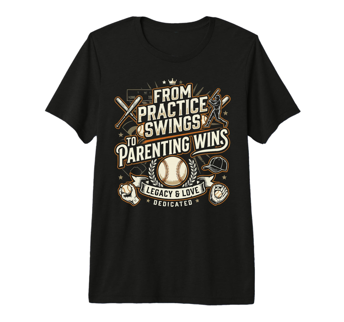 Baseball Dad Baseballer Daddy Baseball T-Shirt - Unique Graphic Men Women - T-Shirt, Sweatshirt, Hoodie