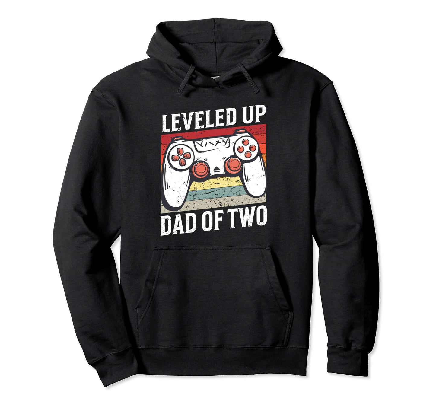 Leveled Up To Dad Two Father 2Nd Time Hoodie - Graphic Print for Adults - T-Shirt, Sweatshirt, Hoodie