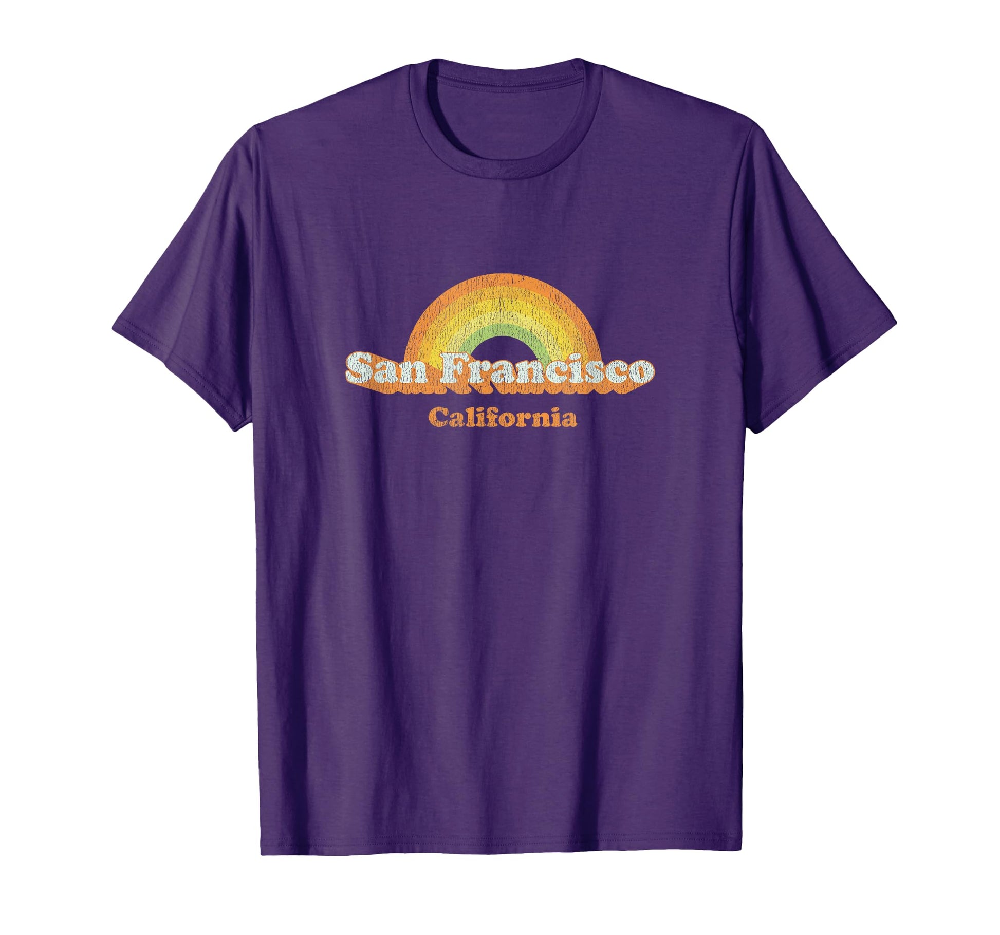San Francisco Sf Ca 70S Rainbow T-Shirt - Streetwear Style Unisex - T-Shirt, Sweatshirt, Hoodie