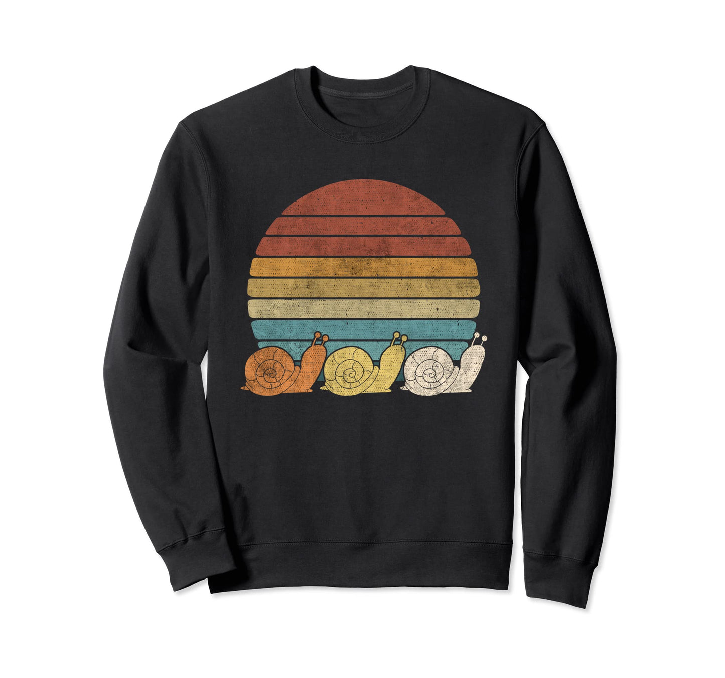 Three Snails Sunset Grunge Snail Sweatshirt - Minimalist Print for Adults - T-Shirt, Sweatshirt, Hoodie