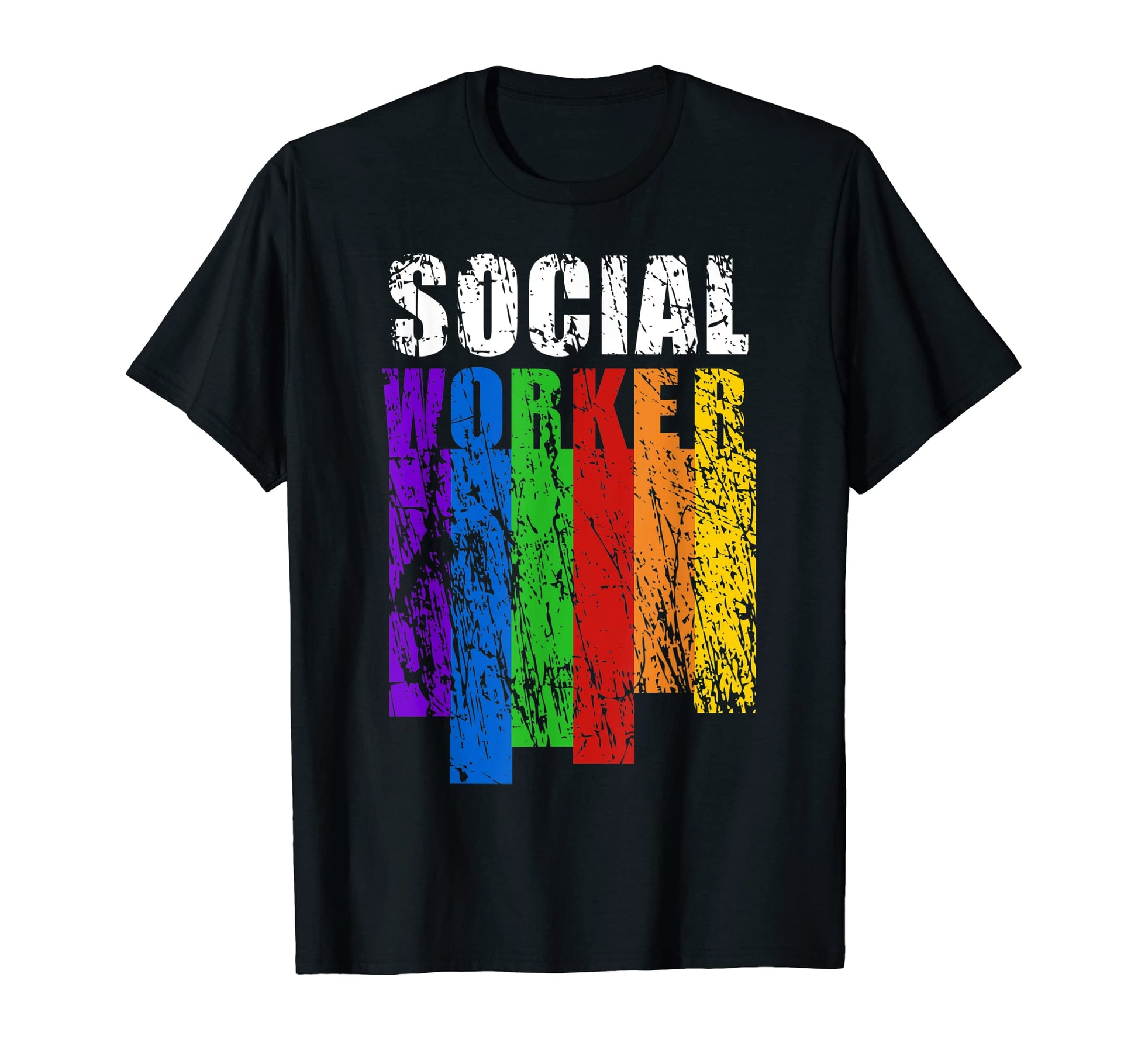 Social Worker Rainbow Stripes Social T-Shirt - Minimalist Print for Adults - T-Shirt, Sweatshirt, Hoodie