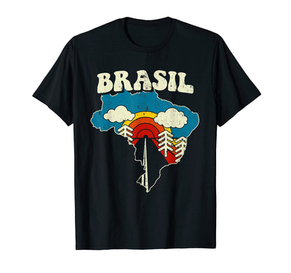 Brasil Brasilian Country Rainbow T-Shirt - Casual Everyday Wear Men Women - T-Shirt, Sweatshirt, Hoodie
