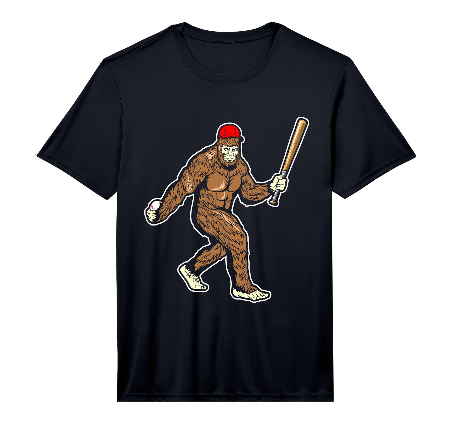 Bigfoot Baseball Sasquatch Baseball T-Shirt - Custom Art Print for Adults - T-Shirt, Sweatshirt, Hoodie