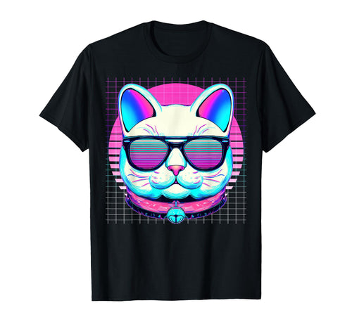 Maneki Neko Sunglasses Japanese Cat T-Shirt - Graphic Print Men Women - T-Shirt, Sweatshirt, Hoodie