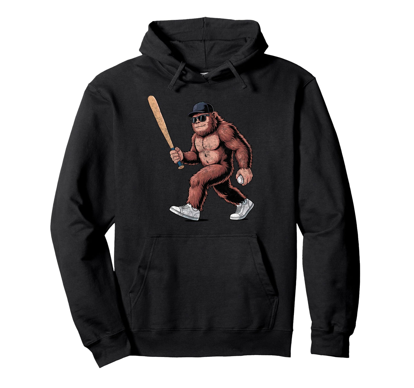 Funny Baseball Player Coach Sasquatch Hoodie - Streetwear Style for Adults - T-Shirt, Sweatshirt, Hoodie