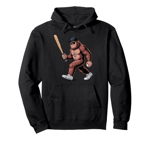 Funny Baseball Player Coach Sasquatch Hoodie - Streetwear Style for Adults - T-Shirt, Sweatshirt, Hoodie