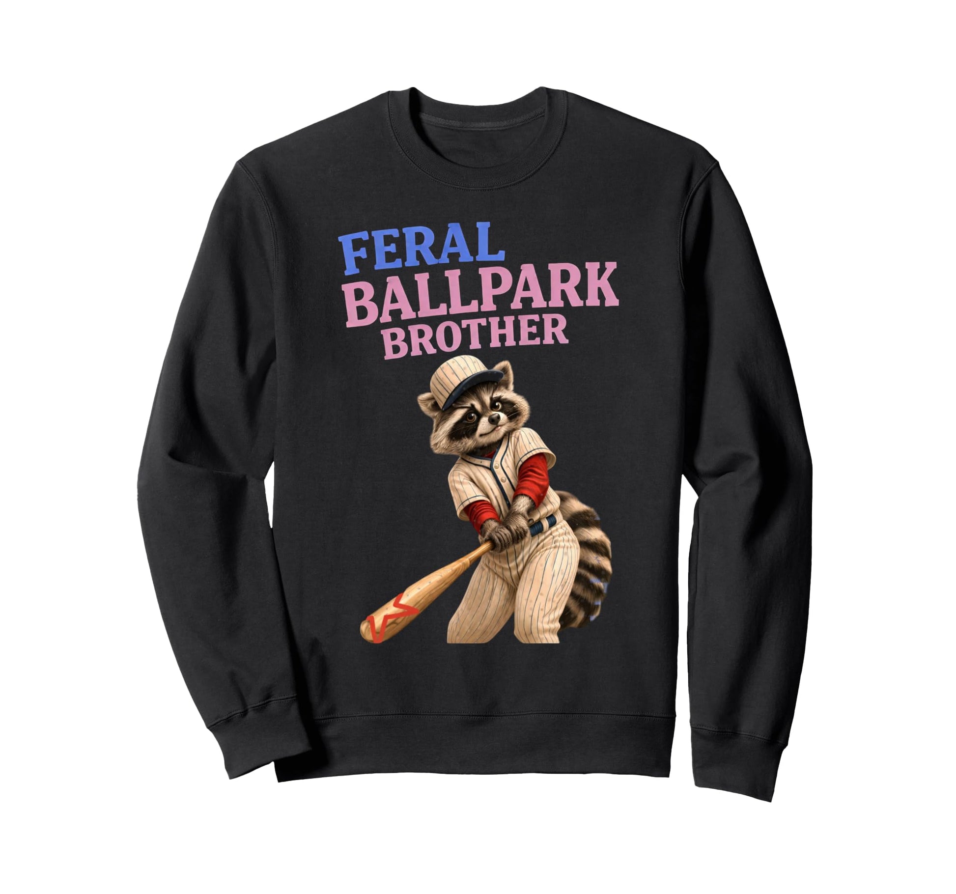 Raccoon And Scooter Feral Ballpark Sweatshirt - Trendy Graphic Men Women - T-Shirt, Sweatshirt, Hoodie