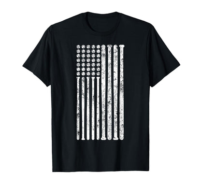 Usa Flag American Baseball Patriotic Sports T-Shirt - Trendy Graphic Unisex - T-Shirt, Sweatshirt, Hoodie