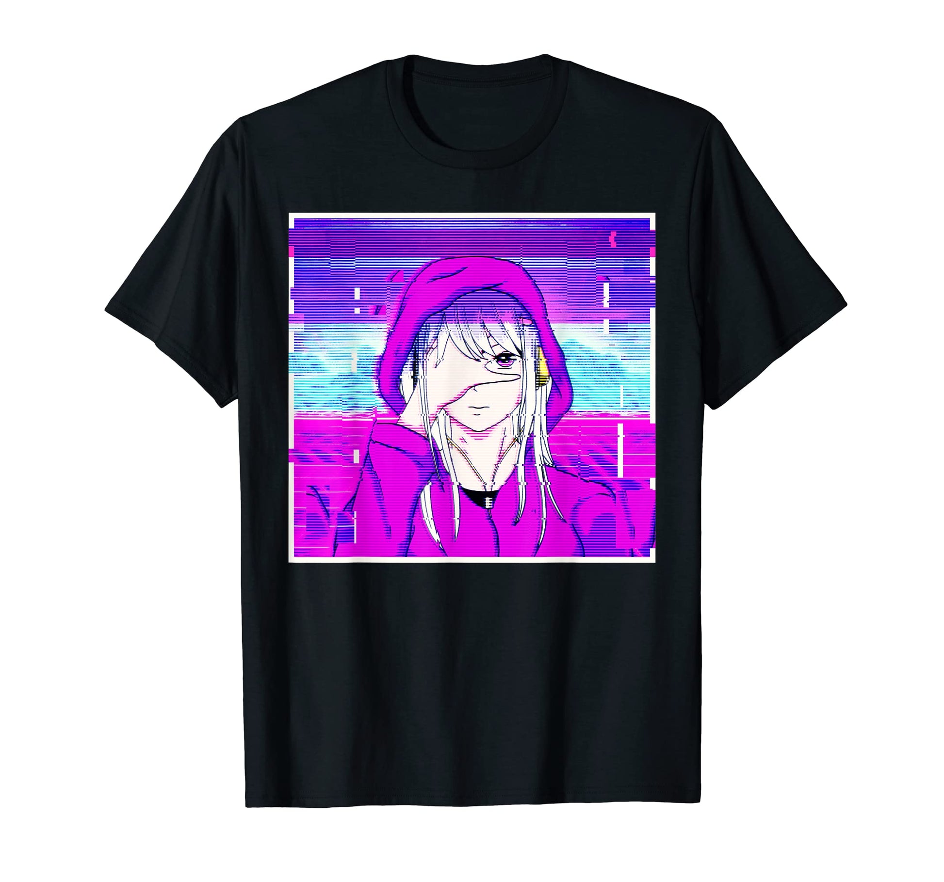 Anime Vaporwave Aesthetic Glitch T-Shirt - Trendy Graphic for Adults - T-Shirt, Sweatshirt, Hoodie